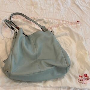 Coach Sky Blue Leather Shoulder Bag